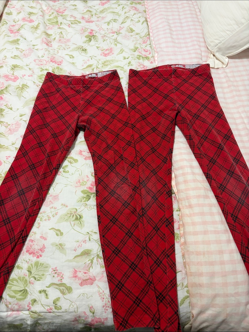 wonder nation Red and Black Plaid Kids Leggings